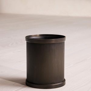 Mayfair Trash Bin, Blackened Brass End